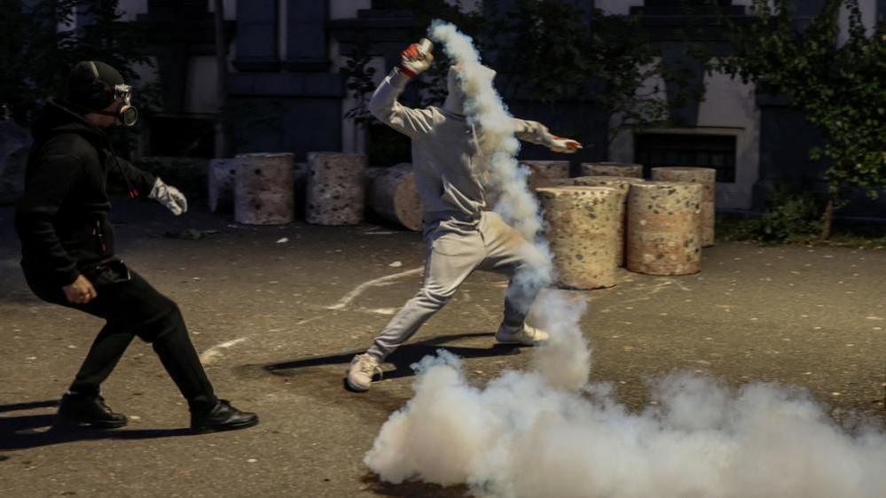 Protesters in Tirana