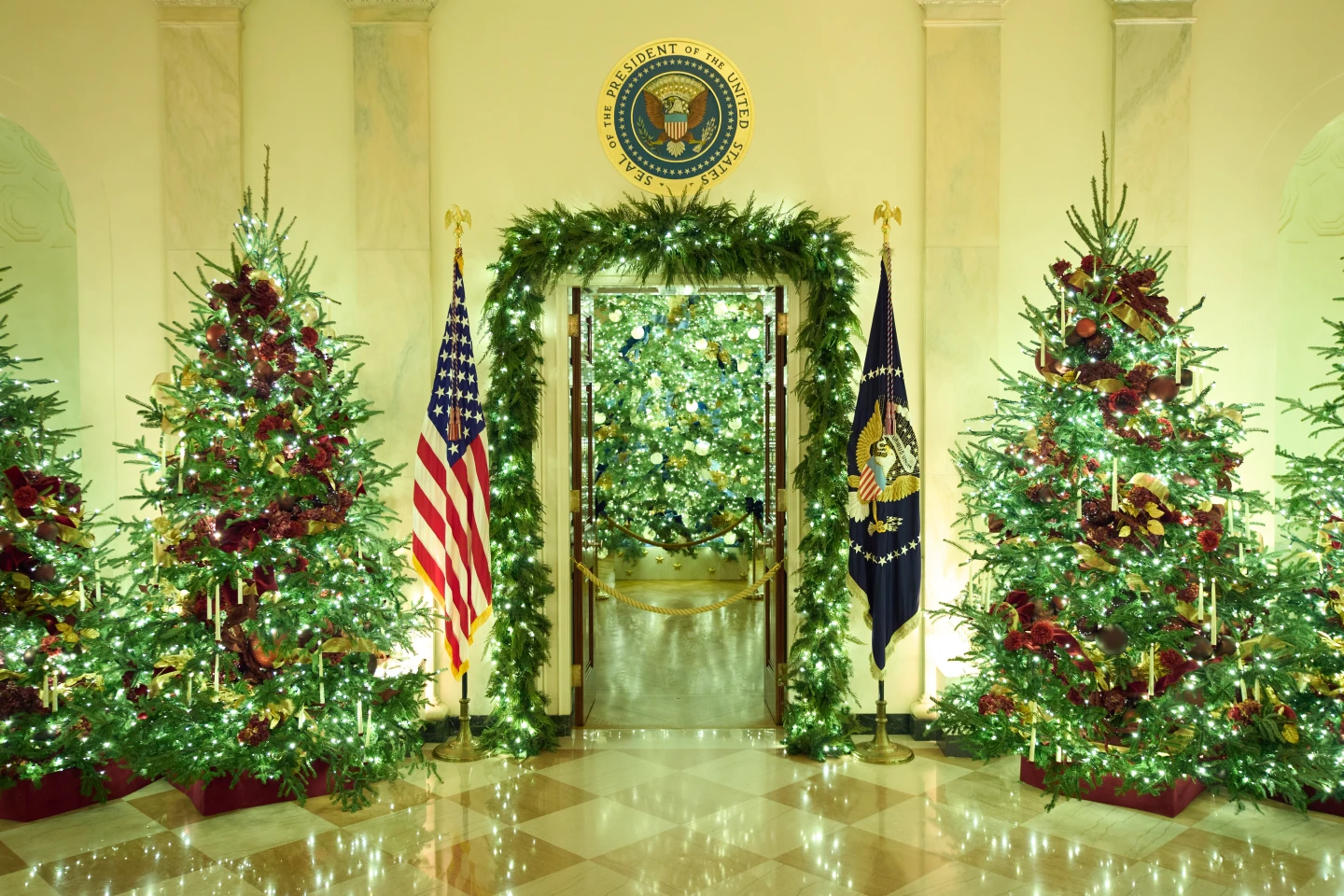 Melania Trump Unveils Holiday Decor with Patriotic Theme for White House
