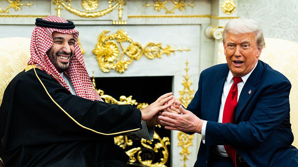 Saudi Crown Prince Mohammed bin Salman in Oval Office with Donald Trump