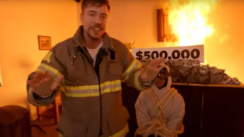 MrBeast Defends Controversial Stunt: Trapping a Man in a Burning Building for $500,000