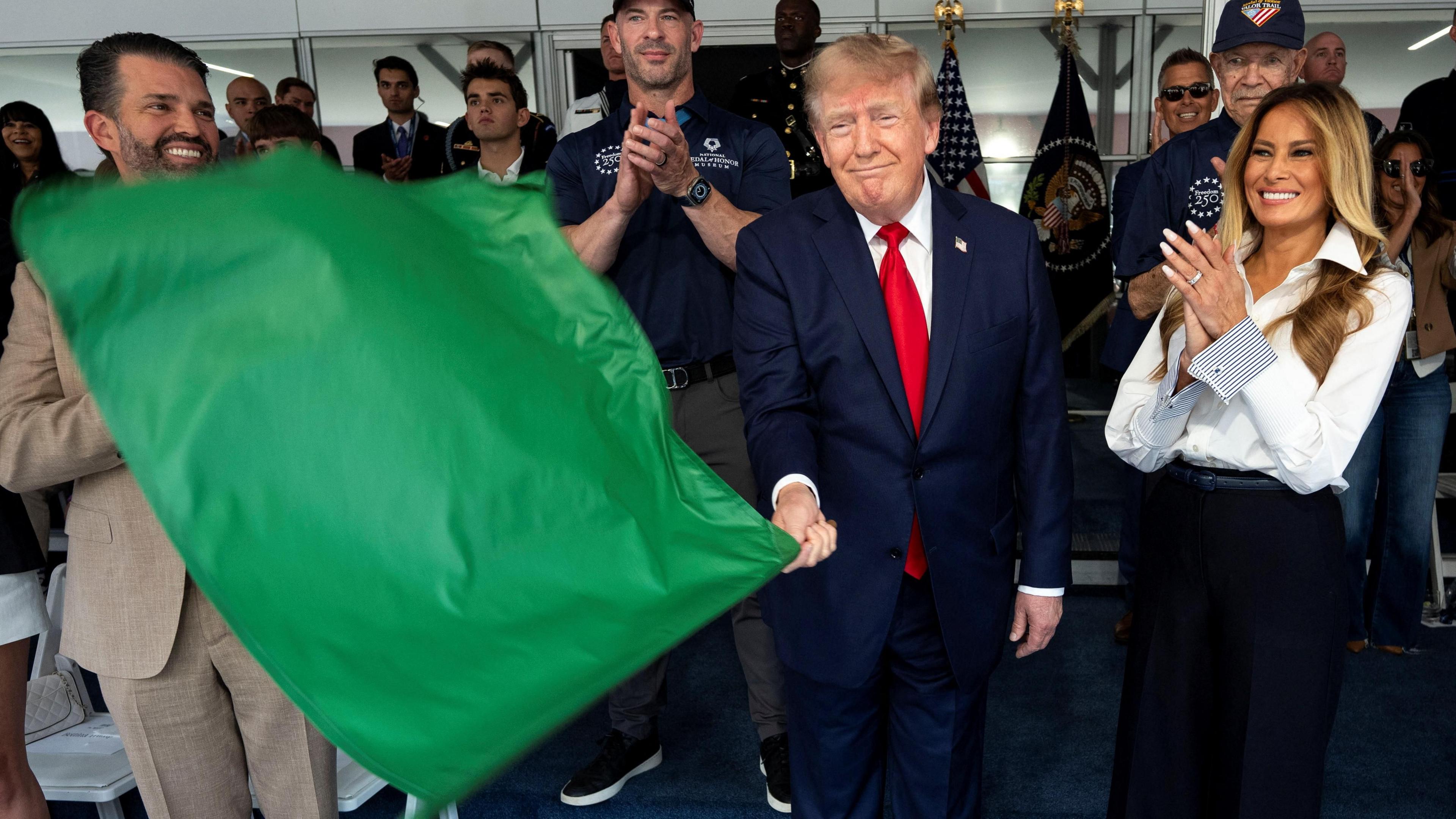 Trump Waves Green Flag to Light Off First IndyCar Race Through Washington DC